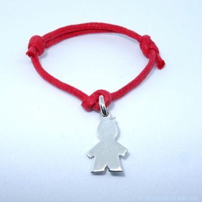 Bracelet personnalisé : bracelet petit garçon en argent avec bélière