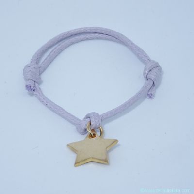 Bracelet personnalisé : L'étoile en plaqué or avec bélière