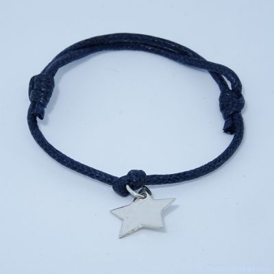 Bracelet personnalisé : L'étoile en argent avec bélière