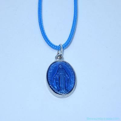  Pendentif médaille miraculeuse bleue